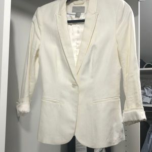 White linen blazer